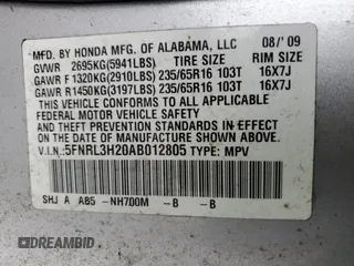 2010 Honda Odyssey LX z VIN 5FNRL3H20AB012805, wystawiony jako Copart lot #52243405 z przebiegiem 206 479 mil mil oraz Szkoda całkowita • Salvage title. Historia ofert i sprzedaży dostępna na DreamBid. Obrazek 16.