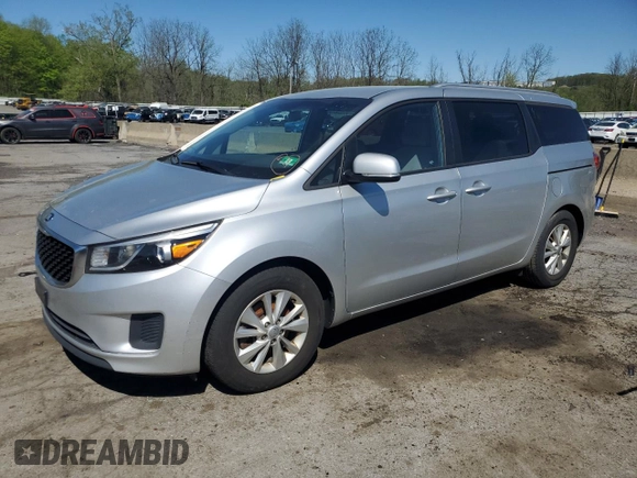 2016 Kia Sedona LX with VIN KNDMB5C11G6142216, listed as a Copart auction lot 55153245 with 124,767 mi miles and Clean Title. Bid and sale history available at DreamBid. Image 1.