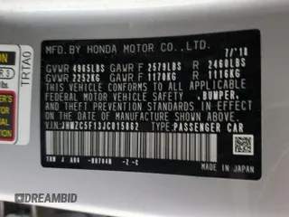 2018 Honda Clarity Plug-In Hybrid with VIN JHMZC5F13JC015862, listed as a Copart auction lot 71378534 with 52,248 mi miles and Non Repairable. Bid and sale history available at carsss.com. Image 13.
