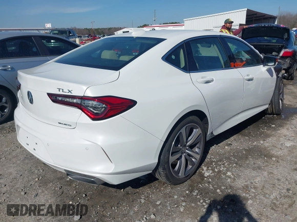 2023 Acura TLX w/Advance Package with VIN 19UUB6F64PA004763, listed as a IAAI auction lot 41485939 with 16,868 mi miles. Bid and sale history available at carsss.com. Image 4.