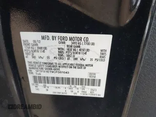 2012 Ford F-150 XL with VIN 1FTFX1ET9CFD01043, listed as a IAAI auction lot 41574319 with 87,573 mi miles. Bid and sale history available at carsss.com. Image 9.