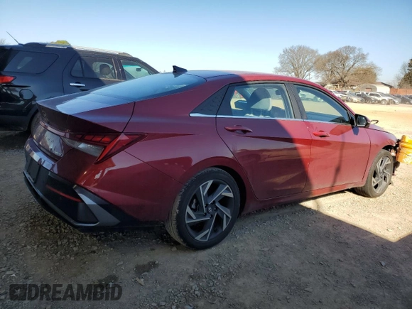 2024 Hyundai Elantra Limited with VIN KMHLP4DG7RU792124, listed as a Copart auction lot 48711795 with 14,820 mi miles and Salvage Title. Bid and sale history available at DreamBid. Image 3.
