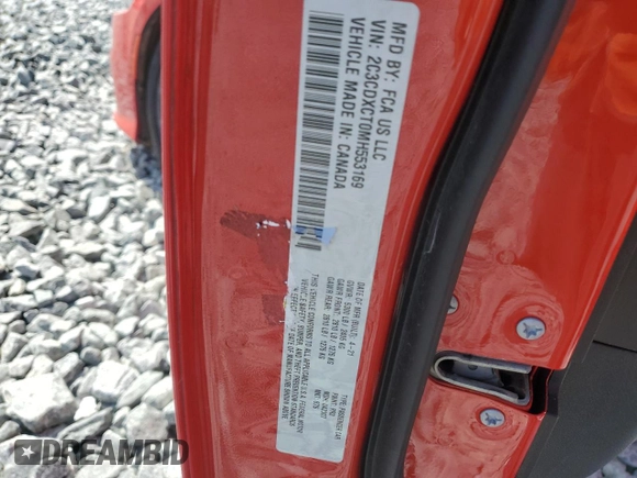2021 Dodge Charger R/T with VIN 2C3CDXCT0MH553169, listed as a Copart auction lot 55553225 with 90,696 mi miles and Salvage title. Bid and sale history available at DreamBid. Image 12.