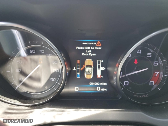 2015 Jaguar F-TYPE V6 with VIN SAJWA6ET2F8K21706, listed as a Copart auction lot 51307725 with 64,080 mi miles and Salvage Title. Bid and sale history available at carsss.com. Image 9.