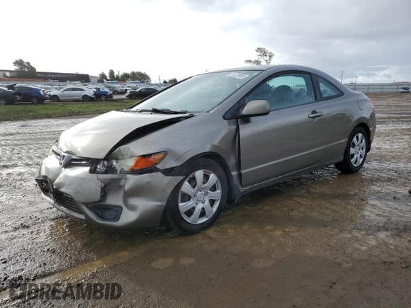 2008 Honda Civic Cpe LX with VIN 2HGFG12608H580565, listed as a Copart auction lot 51123905 with 163,608 mi miles and Salvage Title. Bid and sale history available at carsss.com. Image 1.