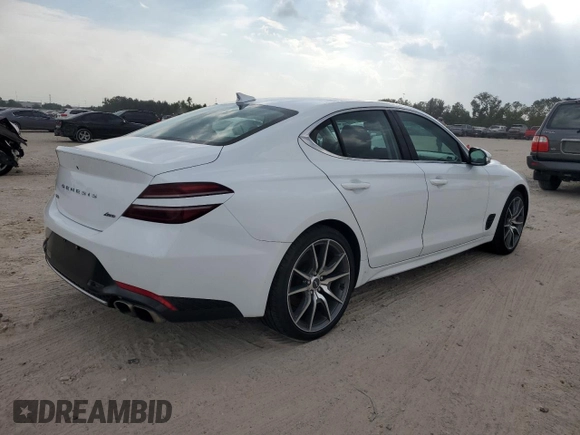 2023 Genesis G70 2.0T with VIN KMTG34TAXPU123780, listed as a Copart auction lot 72181814 with 31,029 mi miles and Salvage Title. Bid and sale history available at carsss.com. Image 3.