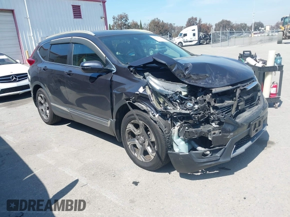 2019 Honda CR-V EX with VIN 5J6RW1H5XKA044056, listed as a IAAI auction lot 41856217 with 92,552 mi miles. Bid and sale history available at carsss.com. Image 1.