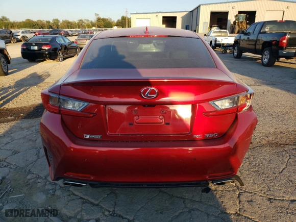 2015 Lexus RC 350 with VIN JTHHE5BC3F5004532, listed as a Copart auction lot 73953314 with 76,432 mi miles and Salvage Title. Bid and sale history available at carsss.com. Image 6.