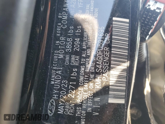 2023 Hyundai Elantra SEL z VIN KMHLS4AG0PU591696, wystawiony jako Copart lot #50603485 z przebiegiem 10 748 mil mil oraz Szkoda całkowita • Salvage title. Historia ofert i sprzedaży dostępna na DreamBid. Obrazek 14.