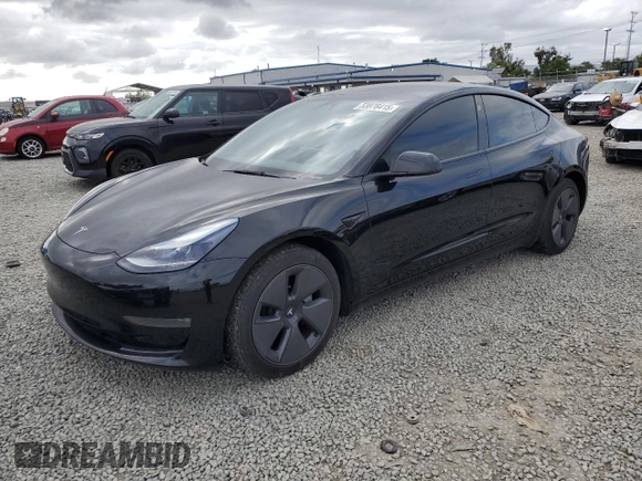 2022 Tesla Model 3 Long Range with VIN 5YJ3E1EB6NF334914, listed as a Copart auction lot 53876415 with 52,875 mi miles and Salvage Title. Bid and sale history available at carsss.com. Image 1.