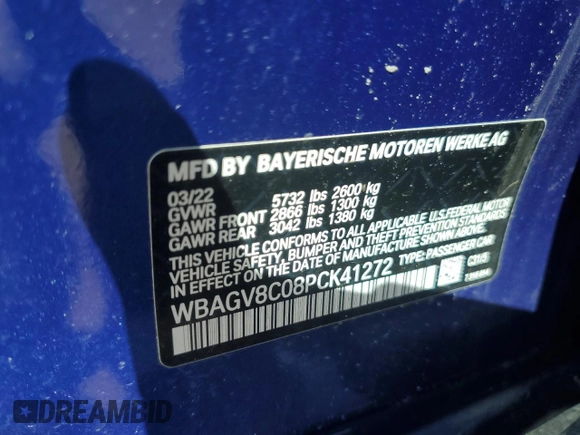 2023 BMW 8 Series M850i z VIN WBAGV8C08PCK41272, wystawiony jako Copart lot #77442574 z przebiegiem Nie podano mil oraz Szkoda całkowita • Salvage title. Historia ofert i sprzedaży dostępna na DreamBid. Obrazek 12.