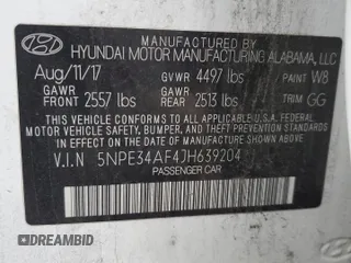 2018 Hyundai Sonata Limited with VIN 5NPE34AF4JH639204, listed as a Copart auction lot 79017884 with 78,968 mi miles and Salvage Title. Bid and sale history available at DreamBid. Image 12.