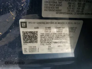 2021 GMC Sierra 1500 SLT z VIN 3GTU9DET6MG172925, wystawiony jako Copart lot #53908075 z przebiegiem 56 717 mil mil oraz Szkoda całkowita • Salvage title. Historia ofert i sprzedaży dostępna na DreamBid. Obrazek 12.