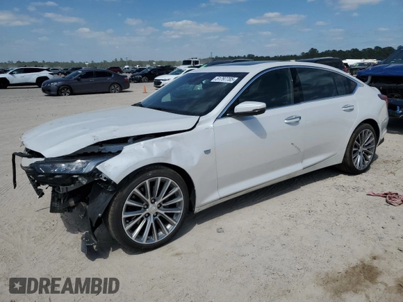 2024 Cadillac CT5 Premium Luxury z VIN 1G6DN5RK5R0121594, wystawiony jako Copart lot #51797785 z przebiegiem 9 010 mil mil oraz Szkoda całkowita • Salvage title. Historia ofert i sprzedaży dostępna na DreamBid. Obrazek 1.