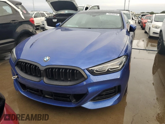2023 BMW 8 Series 840i with VIN WBAGV2C01PCK32930, listed as a Copart auction lot 74578314 with 0 mi miles and Salvage Title. Bid and sale history available at carsss.com. Image 5.