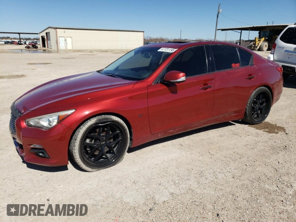 2014 Infiniti Q50 Premium with VIN JN1BV7AP8EM676682, listed as a Copart auction lot 47731195 with 78,902 mi miles and Salvage Title. Bid and sale history available at carsss.com. Image 1.