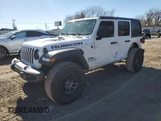 2021 Jeep Wrangler Unlimited Rubicon with VIN 1C4JJXFG7MW842870, listed as a Copart auction lot 43315785 with 21,805 mi miles and Salvage Title. Bid and sale history available at carsss.com. Image 1.