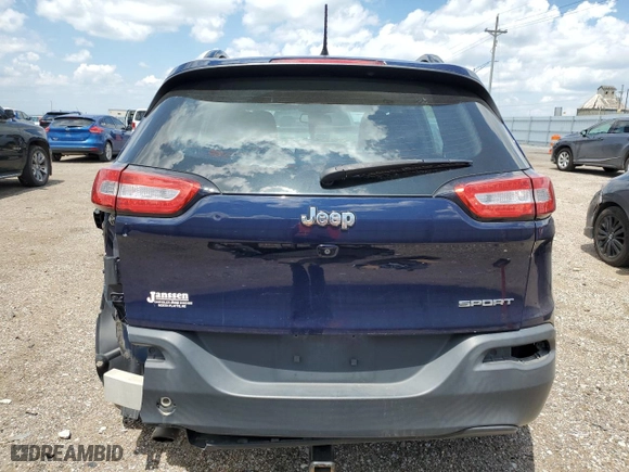 2015 Jeep Cherokee Sport with VIN 1C4PJLAB2FW723027, listed as a Copart auction lot 87520855 with 118,122 mi miles and Salvage Title. Bid and sale history available at carsss.com. Image 6.