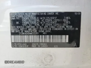 2010 Toyota RAV4 Limited with VIN 2T3DK4DV8AW015593, listed as a Copart auction lot 55684915 with 140,294 mi miles and Salvage title. Bid and sale history available at DreamBid. Image 14.
