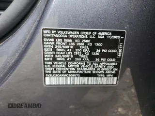 2021 Volkswagen Atlas SE with VIN 1V2LC2CAXMC208572, listed as a Copart auction lot 57548694 with 39,183 mi miles and Salvage title. Bid and sale history available at DreamBid. Image 13.