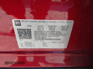 2022 Chevrolet Blazer RS with VIN 3GNKBERS9NS143962, listed as a IAAI auction lot 41347308 with 18,711 mi miles. Bid and sale history available at carsss.com. Image 9.