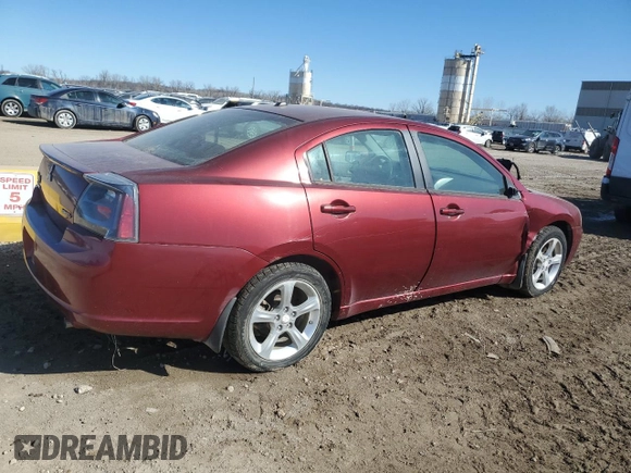 2007 Mitsubishi Galant GTS with VIN 4A3AB56S97E077254, listed as a Copart auction lot 46622325 with 206,331 mi miles and Salvage Title. Bid and sale history available at carsss.com. Image 3.