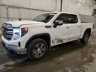 2025 GMC Sierra 1500 SLT z VIN 1GTUUDED0SZ240561, wystawiony jako Copart lot #60465185 z przebiegiem 6 904 mil mil oraz Czysty tytuł • Clean title. Historia ofert i sprzedaży dostępna na DreamBid. Obrazek 1.
