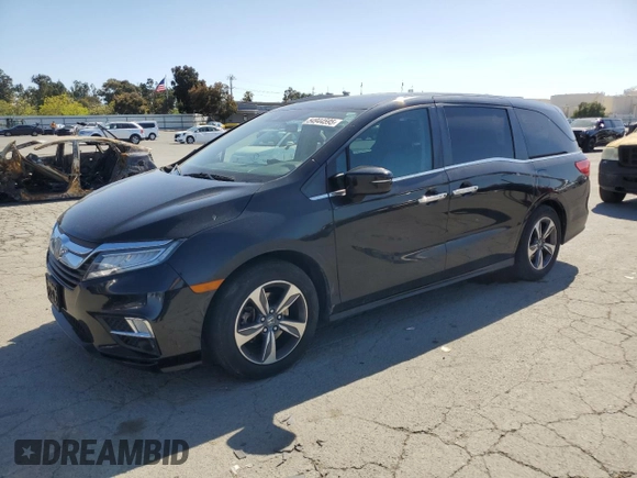 2018 Honda Odyssey Touring with VIN 5FNRL6H80JB065039, listed as a Copart auction lot 54944595 with 81,987 mi miles and Salvage Title. Bid and sale history available at carsss.com. Image 1.