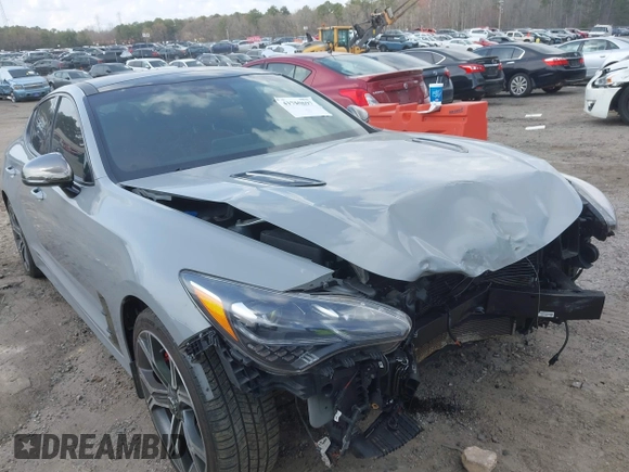 2019 Kia Stinger GT1 with VIN KNAE45LCXK6061530, listed as a IAAI auction lot 41750697 with 90,212 mi miles and . Bid and sale history available at DreamBid. Image 1.