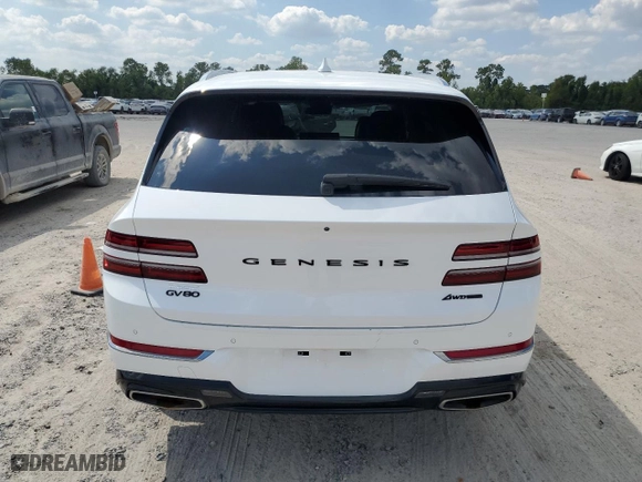 2021 Genesis GV80 Advanced + with VIN KMUHCESC8MU036450, listed as a Copart auction lot 72721564 with 42,643 mi miles and Salvage Title. Bid and sale history available at carsss.com. Image 6.