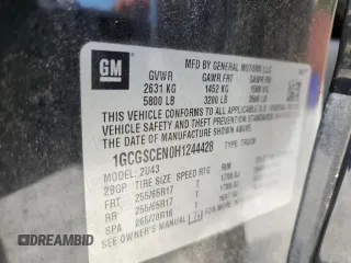 2017 Chevrolet Colorado 2WD LT with VIN 1GCGSCEN0H1244428, listed as a Copart auction lot 62574935 with 69,224 mi miles and Salvage title. Bid and sale history available at DreamBid. Image 12.