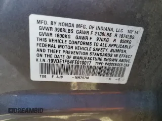 2015 Acura ILX Premium z VIN 19VDE1F54FE010017, wystawiony jako Copart lot #79522394 z przebiegiem 115 003 mil mil oraz Szkoda całkowita • Salvage title. Historia ofert i sprzedaży dostępna na DreamBid. Obrazek 12.
