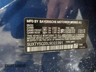 2020 BMW X3 xDrive30i with VIN 5UXTY5C05L9D22391, listed as a Copart auction lot 45843755 with Not Provided miles and Salvage Title. Bid and sale history available at DreamBid. Image 15.