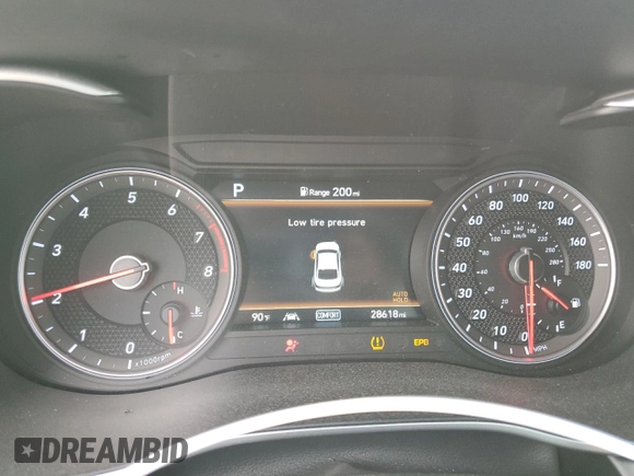 2021 Genesis G70 2.0T with VIN KMTG44LA2MU066726, listed as a Copart auction lot 50803555 with 28,618 mi miles and Salvage title. Bid and sale history available at DreamBid. Image 9.