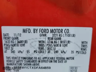 2013 Ford F-150 XL with VIN 1FTFW1CTXDFA64859, listed as a Copart auction lot 52968905 with 149,226 mi miles and Salvage Title. Bid and sale history available at carsss.com. Image 12.