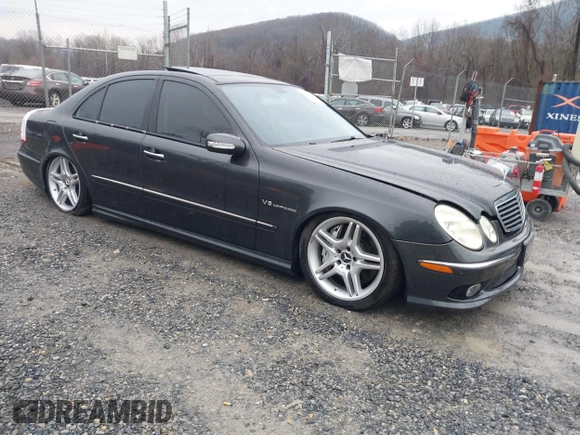 2003 Mercedes-Benz E-Class 5.5L AMG with VIN WDBUF76JX3A267197, listed as a IAAI auction lot 41485778 with 89,310 mi miles. Bid and sale history available at carsss.com. Image 1.