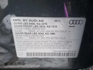 2018 Audi Q5 Premium Plus with VIN WA1BNAFY2J2010039, listed as a Copart auction lot 38056243 with 69,455 mi miles. Bid and sale history available at carsss.com. Image 14.