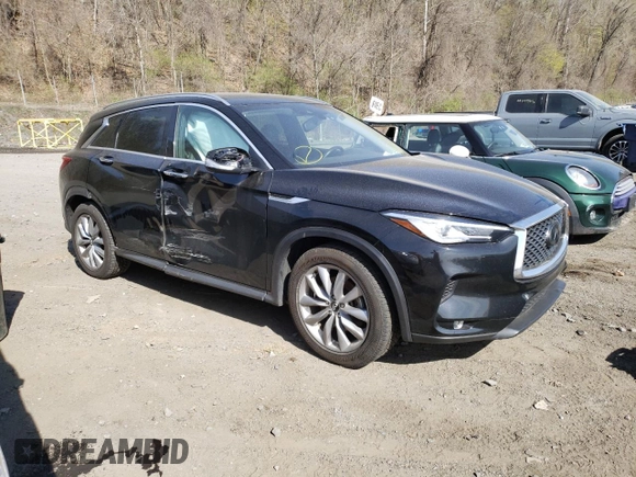 2020 Infiniti QX50 LUXE with VIN 3PCAJ5M39LF106195, listed as a Copart auction lot 47794153 with 43,568 mi miles. Bid and sale history available at carsss.com. Image 4.