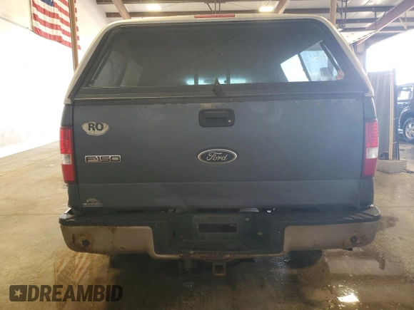 2005 Ford F-150 XLT with VIN 1FTPX125X5NB81756, listed as a Copart auction lot 57835215 with 208,233 mi miles and Salvage title. Bid and sale history available at DreamBid. Image 6.