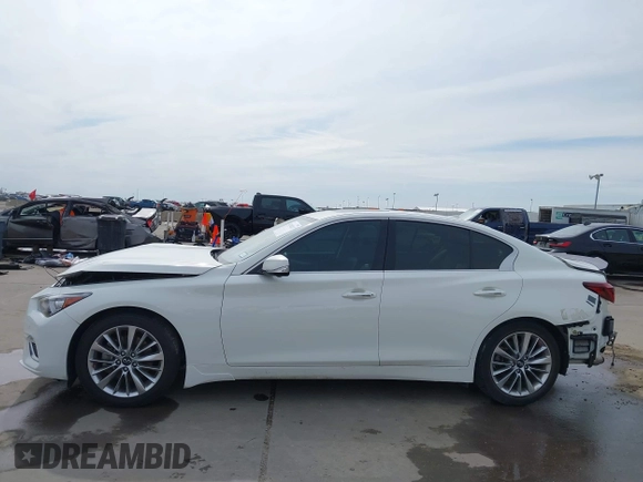 2021 Infiniti Q50 3.0t LUXE with VIN JN1EV7BP8MM706340, listed as a IAAI auction lot 41741217 with 63,212 mi miles. Bid and sale history available at carsss.com. Image 14.
