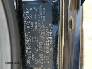 2006 Kia Spectra EX with VIN KNAFE121565332547, listed as a Copart auction lot 73562144 with 155,418 mi miles and Non Repairable. Bid and sale history available at carsss.com. Image 14.