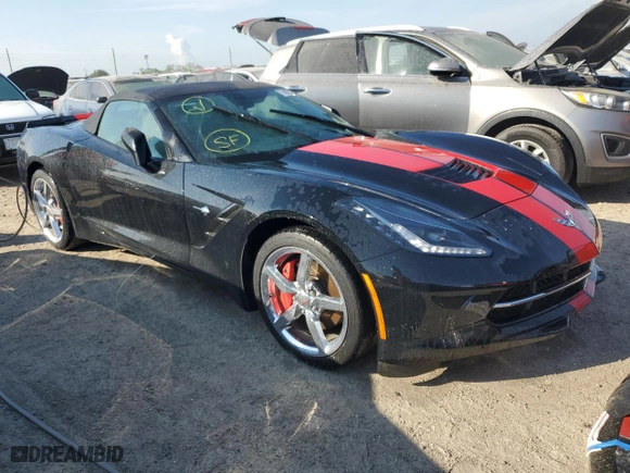 2014 Chevrolet Corvette Stingray 2LT with VIN 1G1YD3D79E5124044, listed as a Copart auction lot 74028634 with 0 mi miles and Salvage Title. Bid and sale history available at carsss.com. Image 4.