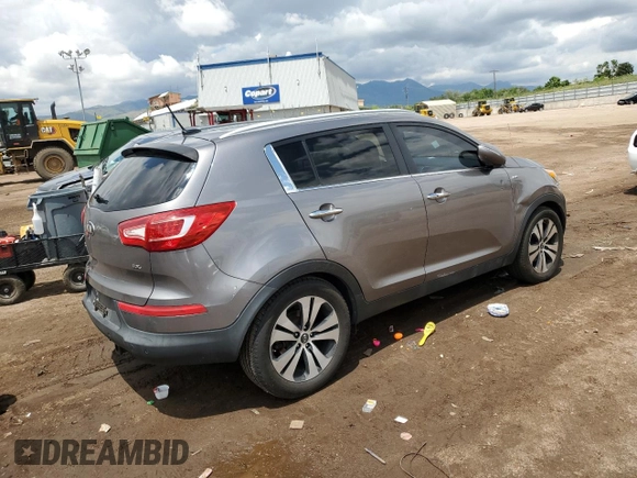 2013 Kia Sportage EX with VIN KNDPCCA25D7402214, listed as a Copart auction lot 60106115 with 146,369 mi miles and Salvage title. Bid and sale history available at DreamBid. Image 3.