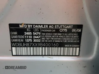 2009 Mercedes-Benz E 350 with VIN WDBUH87XX9B400160, listed as a Copart auction lot 74282254 with Not Provided miles and Salvage Title. Bid and sale history available at DreamBid. Image 14.