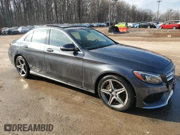 2015 Mercedes-Benz C-Class C 400 with VIN 55SWF6GB6FU026999, listed as a Copart auction lot 45995755 with 0 mi miles and Salvage Title. Bid and sale history available at carsss.com. Image 4.