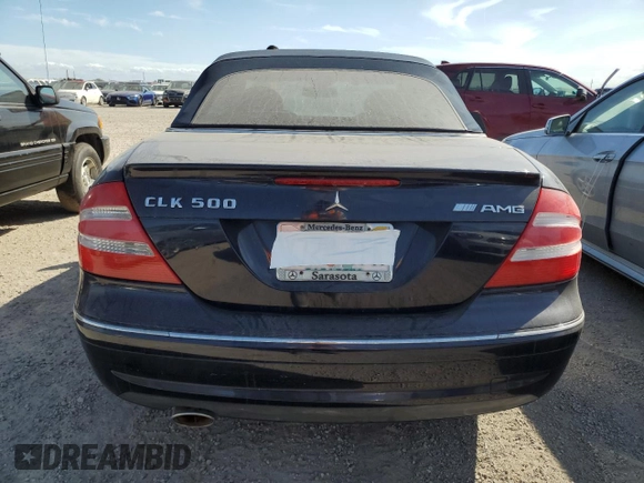 2005 Mercedes-Benz CLK 500 with VIN WDBTK75G65T040674, listed as a Copart auction lot 76109314 with Not Provided miles and Salvage Title. Bid and sale history available at DreamBid. Image 6.