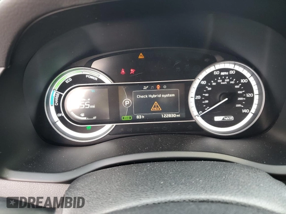 2017 Kia Niro LX with VIN KNDCB3LC2H5082018, listed as a Copart auction lot 53488755 with 122,830 mi miles and Salvage Title. Bid and sale history available at DreamBid. Image 9.