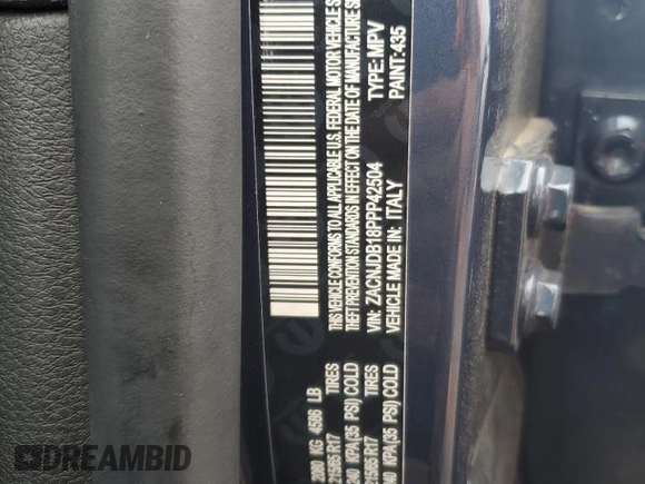 2023 Jeep Renegade Upland with VIN ZACNJDB18PPP42504, listed as a Copart auction lot 60759235 with 50,622 mi miles and Salvage title. Bid and sale history available at DreamBid. Image 12.