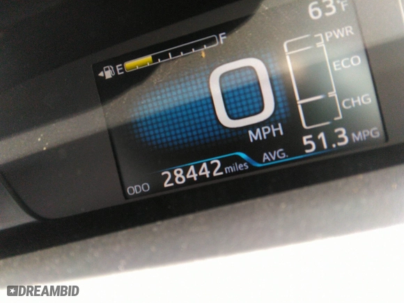 2019 Toyota Prius LE with VIN JTDL9RFU9K3009363, listed as a IAAI auction lot 41812912 with 28,442 mi miles. Bid and sale history available at carsss.com. Image 7.