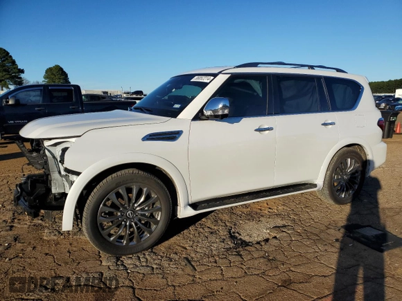 2023 Nissan Armada Platinum with VIN JN8AY2DA1P9400185, listed as a Copart auction lot 86852214 with 14,158 mi miles and Salvage Title. Bid and sale history available at carsss.com. Image 1.